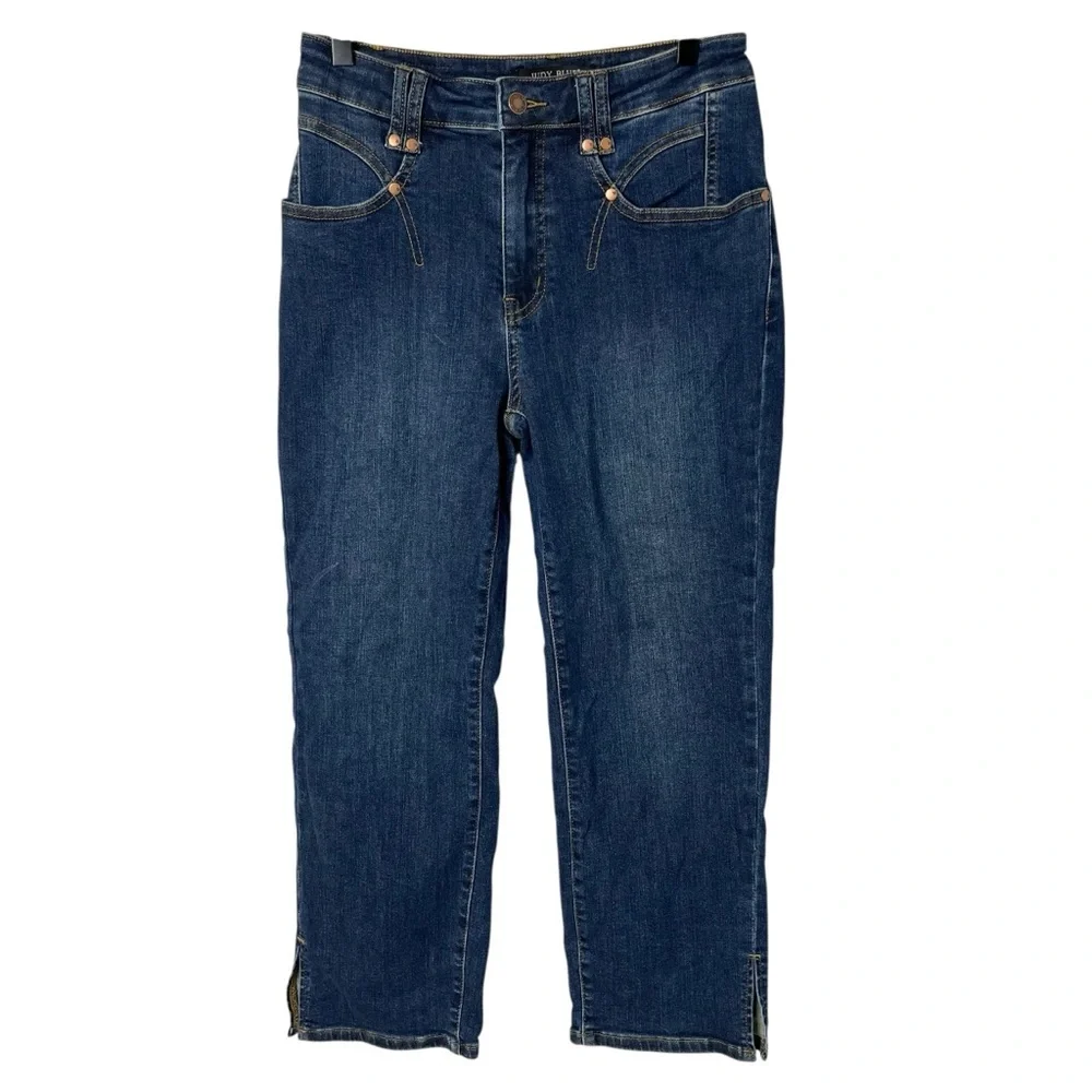 Judy Blue Center Stage High Rise Straight Leg Cropped Jeans Size 7/28 JB88127 - Picture 3 of 8